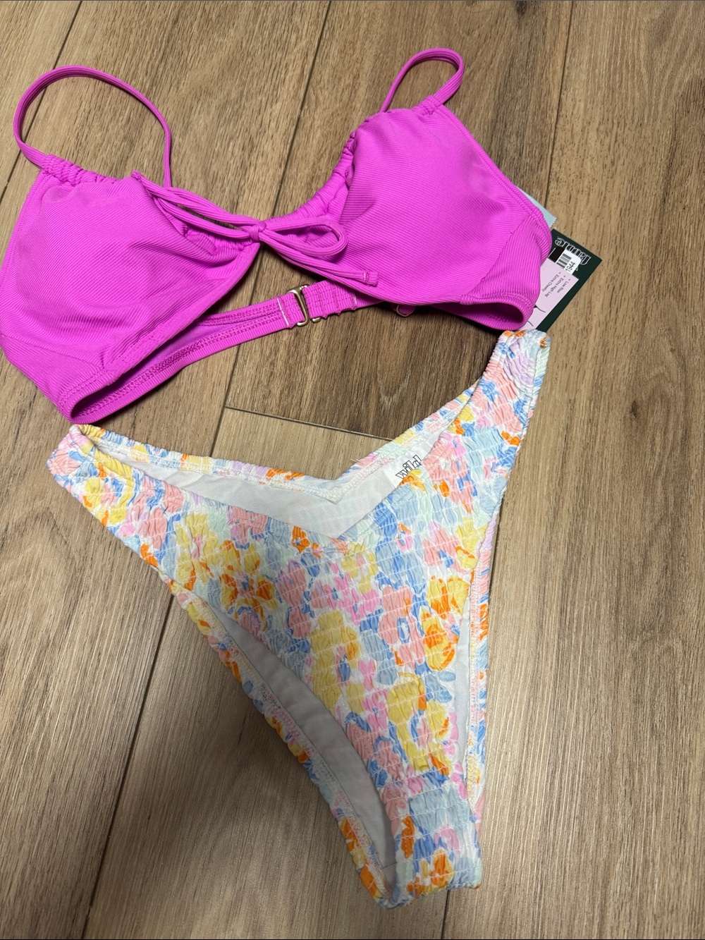 Shade and Shore NWT M Bright Pink TOP & Wild Fable NWT M SMOCKED BOTTOMS